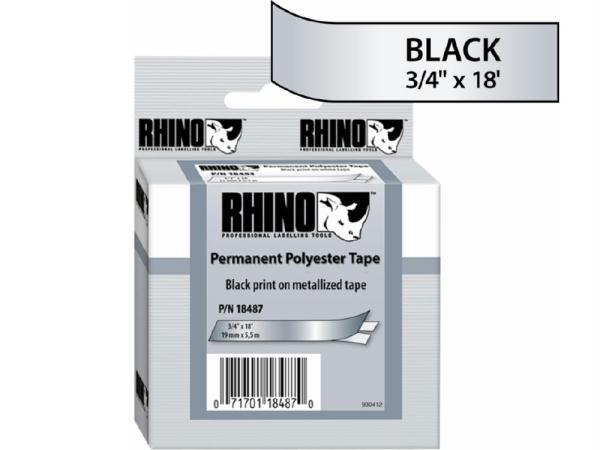 DYMO RHINO 3/4IN X 18FT METALLIZED PERMANENT LABELS