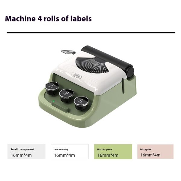 Color: Oil Painting Green 4 Roll - Smart Small Portable Thermal Mini HD Household Label Printer
