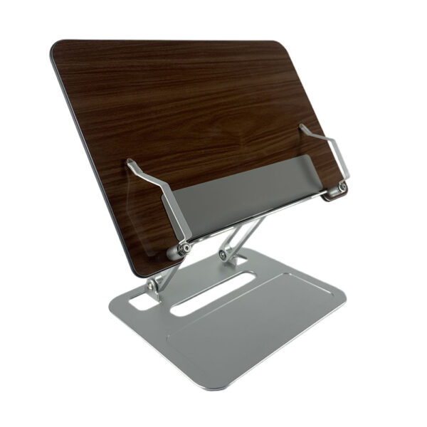 Book Stand For Reading Height Adjustable Book Holder Hands Free Folding Reading Stand Aluminium Alloy Base For Displaying Cookbook Sheet Music Laptop Silver (acrylic aluminum base) - Image 6