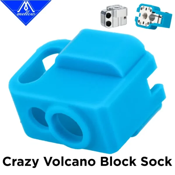 Color: black, Size: 0.5mm - Mellow NF Crazy Volcano Silicone Socks For High Flow 3D Printer Crazy Volcano Heat block Temperature Protection - Image 2