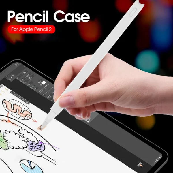 Colors: Pink - For Apple Pencil 2 Case Colorful Soft Silicone Compatible For iPad Tablet Touch Pen Stylus Protective Sleeve Cover For Pencil2 - Image 7