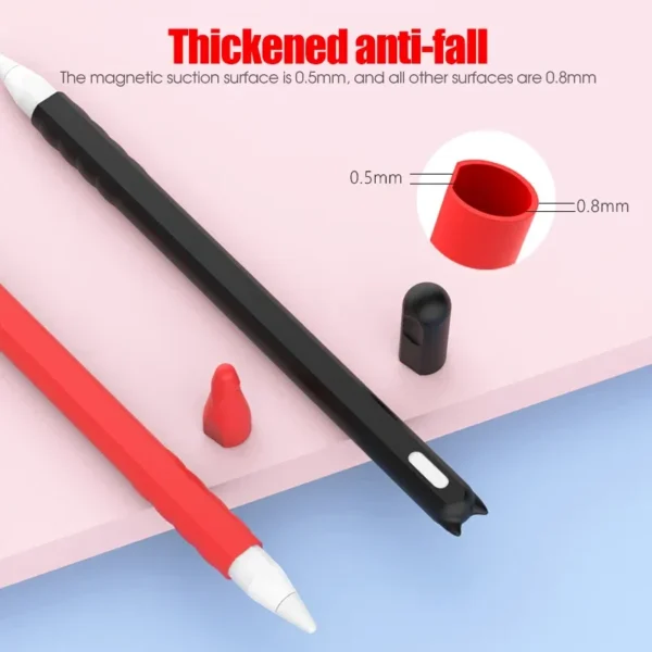 Colors: Pink - For Apple Pencil 2 Case Colorful Soft Silicone Compatible For iPad Tablet Touch Pen Stylus Protective Sleeve Cover For Pencil2 - Image 3