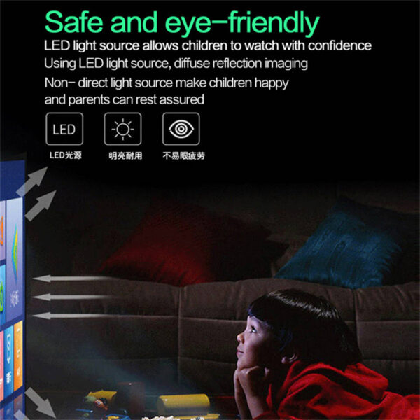 Yt500 Home Mini Projector Media Player Miniature Children Led Mobile Phone Projector Built-in Speaker White US Plug - Image 3