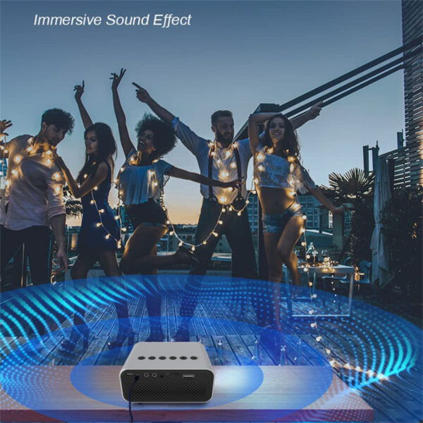 Yt500 Home Mini Projector Media Player Miniature Children Led Mobile Phone Projector Built-in Speaker White US Plug - Image 5