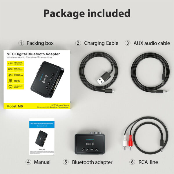 Wireless Audio Transmitter LED Digital Display Aux Rca Spdif Connection Adapter Fm Transmitter Black - Image 4