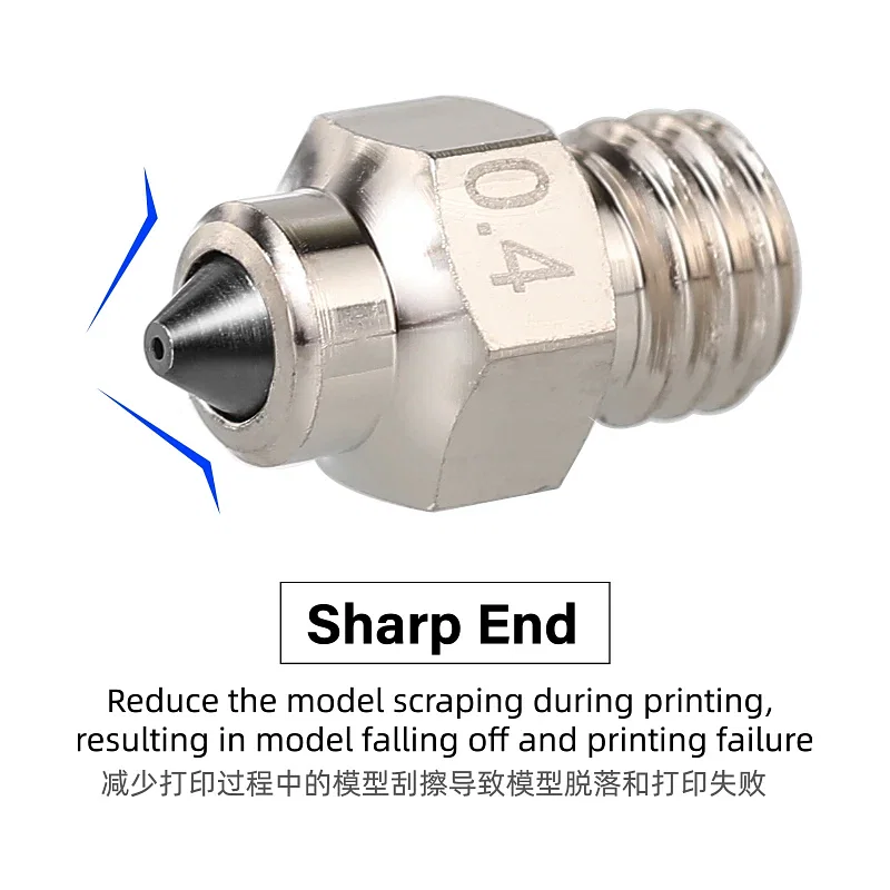 Color: WHITE, Size: 0.6mm - Mellow DLC Hardened Steel & Copper Wear Resistant Bimetal HC Nozzle For V6 / Volcano /Mk8 Hotend Neptune4 K1 Nozzle 3D Printer - Image 6
