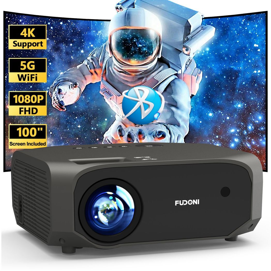 Projector with 5G WiFi and Bluetooth, 10000L Native 1080P Portable Outdoor Video Projector 4K Supported, Home Theater Movie Projector with Screen for Phone/PC/TV Stick/PS5(FBA???,?????) - Image 2