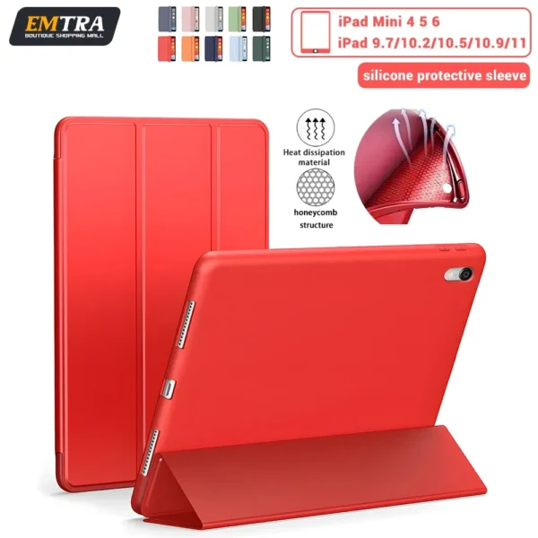Color: black, Size: TEN - For iPad 9.7 2018 2017 fundas Magnetic Pu Leather Stand Cover For iPad 5th 6th 9.7 inch 7th 8th 10.2 Air 1 2 10 Generation Case - Image 2