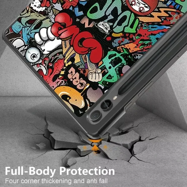 Color: Gold, Size: 12.4 - For Samsung Galaxy Tab S9 Plus 12.4 inch S9 FE Plus 2023 Case Trifold Leather Tablet Funda For Galaxy Tab S9 2023 Case 11 inch - Image 7