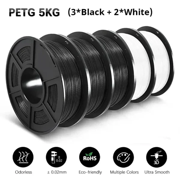 Color: Tran-Yellow, Ships From: CHINA - Top 3D Filament PETG/EASY ABS/TPU/ASA Filamnet 1.75mm 5Roll 1KG(TPU 0.5KG/Roll) 3D Printer Filament for 3D Printer