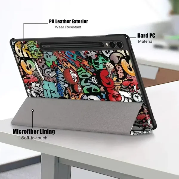 Color: Gold, Size: 12.4 - For Samsung Galaxy Tab S9 Plus 12.4 inch S9 FE Plus 2023 Case Trifold Leather Tablet Funda For Galaxy Tab S9 2023 Case 11 inch - Image 5