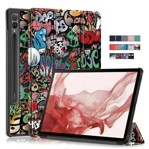 Color: Gold, Size: 12.4 - For Samsung Galaxy Tab S9 Plus 12.4 inch S9 FE Plus 2023 Case Trifold Leather Tablet Funda For Galaxy Tab S9 2023 Case 11 inch - Image 2