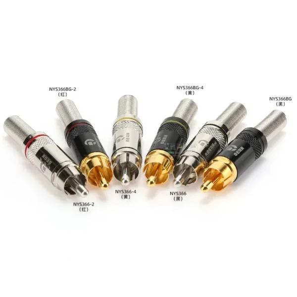 Color: Orange - 1pcs REAN RCA audio AV video plug gold-plated large tail diameter NYS366-BG fever HIFI DVD - Image 5