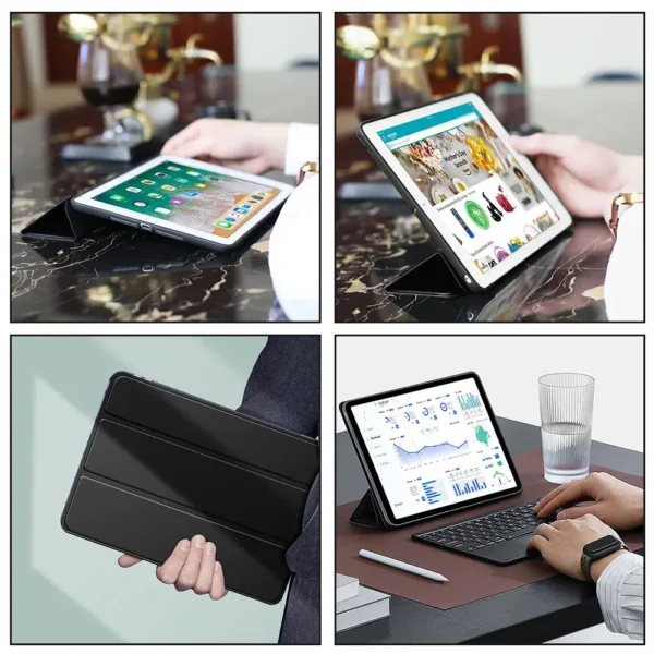 Color: black, Size: TEN - For iPad 9.7 2018 2017 fundas Magnetic Pu Leather Stand Cover For iPad 5th 6th 9.7 inch 7th 8th 10.2 Air 1 2 10 Generation Case - Image 7