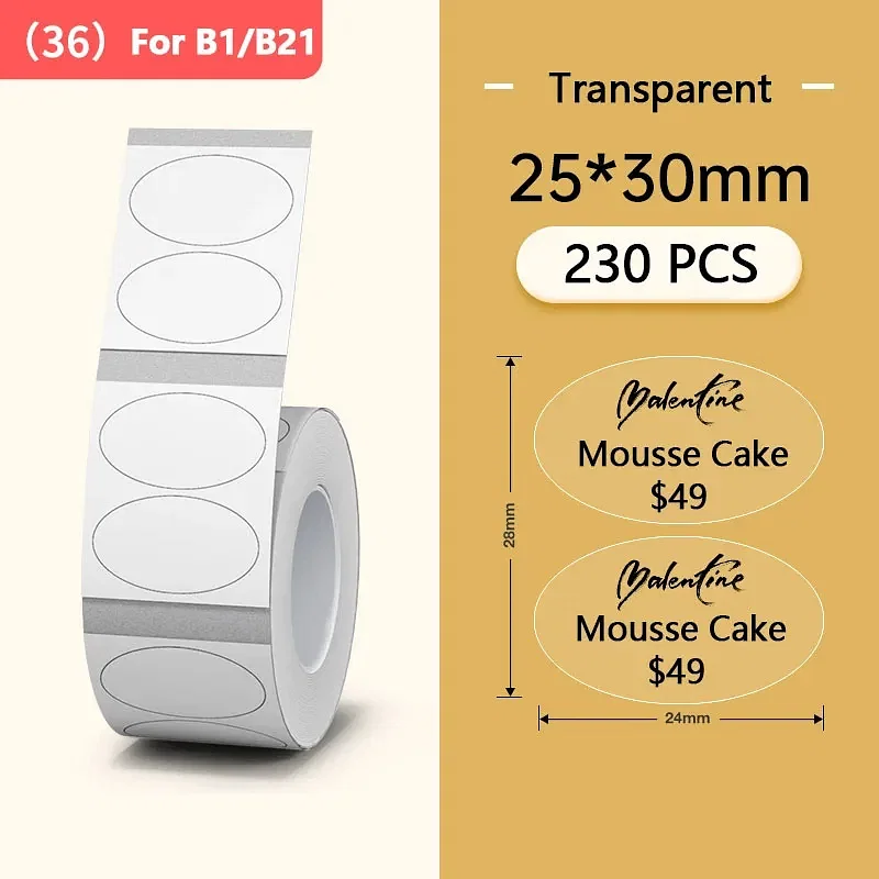 color: Blue - Niimbot Round Mini Printer Portable Thermal Label Stickers Self-Adhesive Waterproof for B1/B21/B3S Label Maker Sticker New