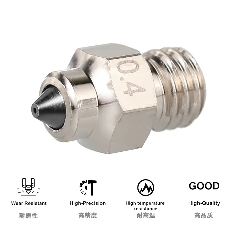 Color: WHITE, Size: 0.6mm - Mellow DLC Hardened Steel & Copper Wear Resistant Bimetal HC Nozzle For V6 / Volcano /Mk8 Hotend Neptune4 K1 Nozzle 3D Printer - Image 3