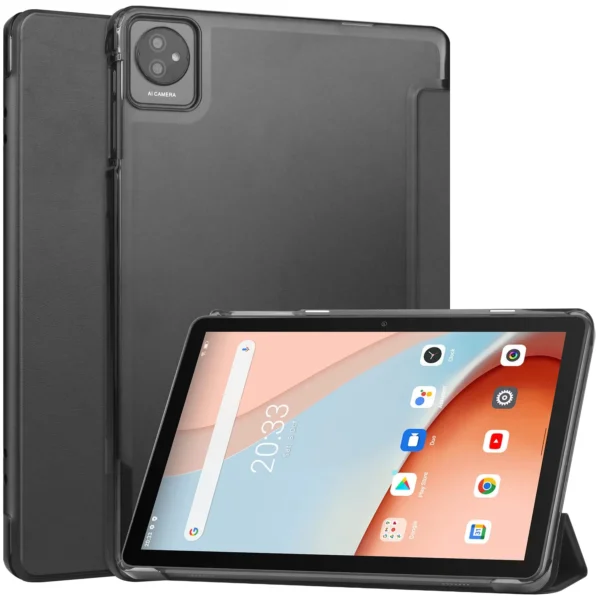 Color: Red, Size: seventeen - Case for Blackview Tab8 Tab 8 7 wifi 10.1 inch 2023 Luxury Three fold through frosted Tablet Cover for Blackview Tab7 wifi