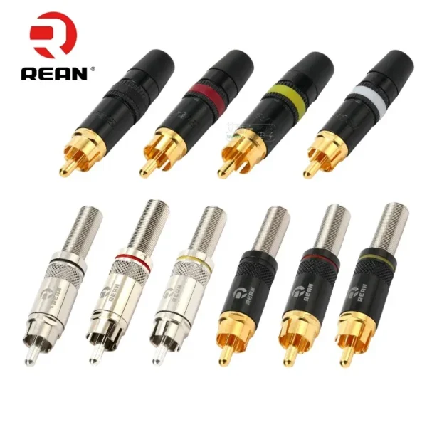 Color: Orange - 1pcs REAN RCA audio AV video plug gold-plated large tail diameter NYS366-BG fever HIFI DVD - Image 2