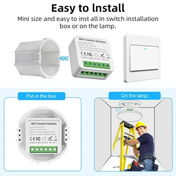 Bundle: Bundle4, Ships From: CHINA - Tuya WiFi Mini DIY Smart Switch 1/2/3/4 Gang 16/10A 2 Way Control Smart Home Automation Module Via Alexa Google Home Smart Life - Image 7