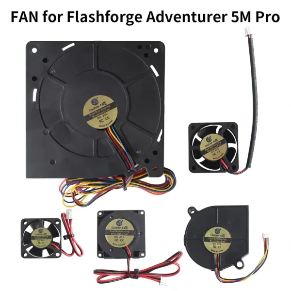 Color: black - 3010/4010/4020/5015/12032 Fan for Flashforge Adventurer 5M Pro Extruder Hotend Fan Rapid Heat Dissipation Cooling Fan For 5M Pro - Image 2