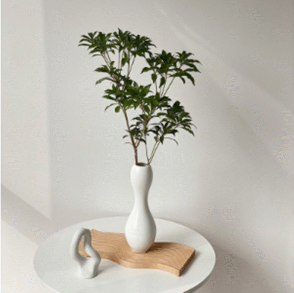 style: C - Nordic Minimalist Line White Ceramic Dried Flower Vase