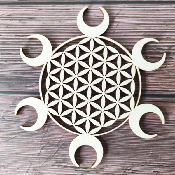 Wooden Grid Purification Crystal Healing Plate Wall Decoration - Image 3