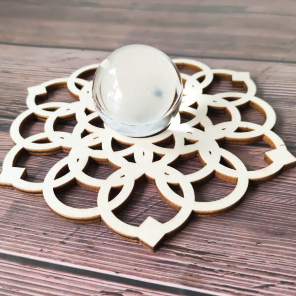 Wooden Grid Purification Crystal Healing Plate Wall Decoration - Image 4