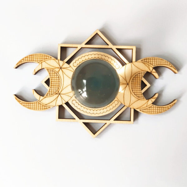 Wooden Grid Purification Crystal Healing Plate Wall Decoration - Image 2