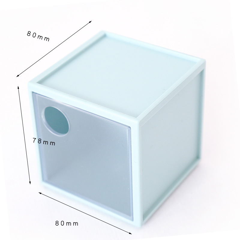 Color: 3style - Small Fresh Desktop Storage Box Transparent Grid