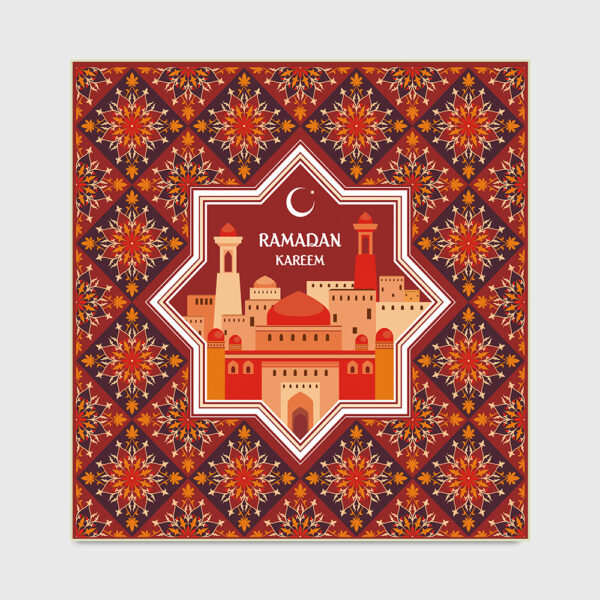 style: B, Carpet size: 100x100cm - Home Fashion Retro Square Floor Mat