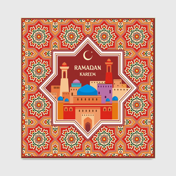style: B, Carpet size: 100x100cm - Home Fashion Retro Square Floor Mat - Image 2