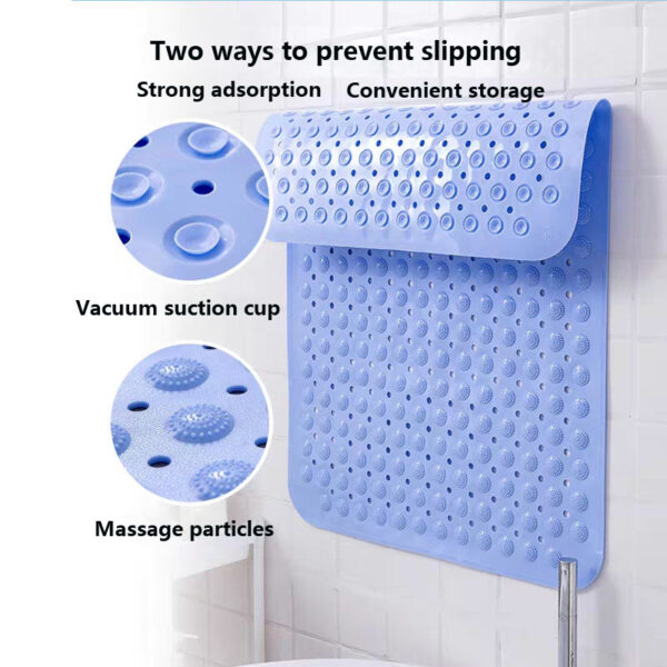 Color: Dark Blue, Carpet size: 48X48CM - Non-slip Floor Mat For Bathroom