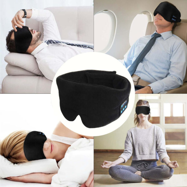 Color: Black - Wireless Blackout Bluetooth Headset Sleep Goggles