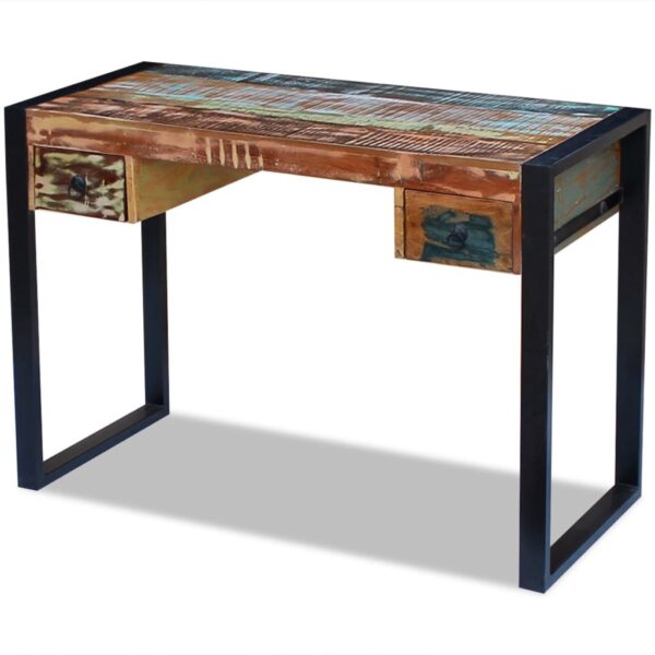 Desk Multicolor Solid reclaimed wood, steel Medium Computer Desk - Image 4