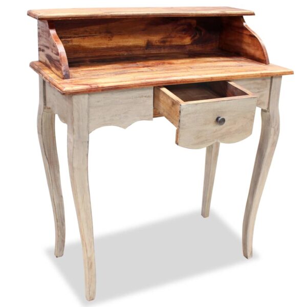 Writing Desk Mahogany, Grey Solid mahogany wood - Image 3