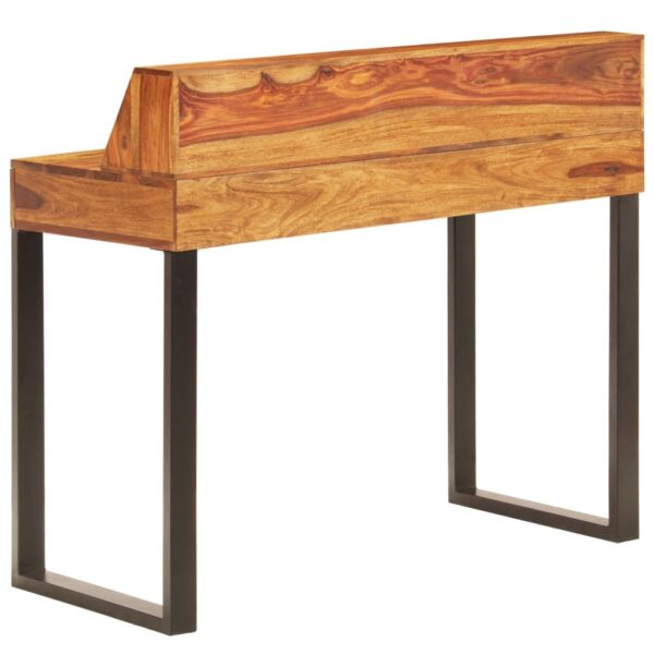 Desk Natural Wood Solid Acacia Wood and Powder Coated Steel - Image 3