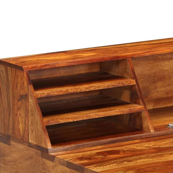 Desk Natural Wood Solid Acacia Wood and Powder Coated Steel - Image 5
