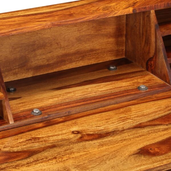 Desk Natural Wood Solid Acacia Wood and Powder Coated Steel - Image 6