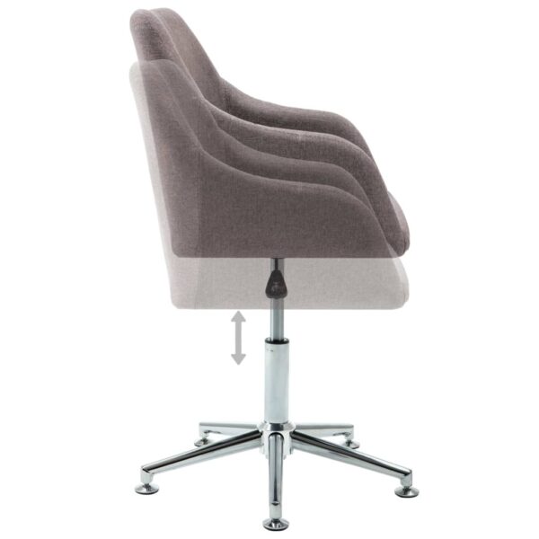 Office Chair Taupe Polyester Standard Adjustable Office Chair - Image 5