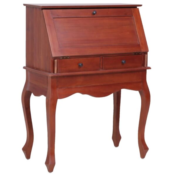 Secretary Desk Brown Solid mahogany wood 30.7 x 16.5 x 40.6 in - Image 2