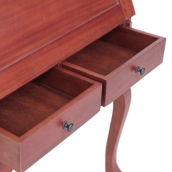 Secretary Desk Brown Solid mahogany wood 30.7 x 16.5 x 40.6 in - Image 6