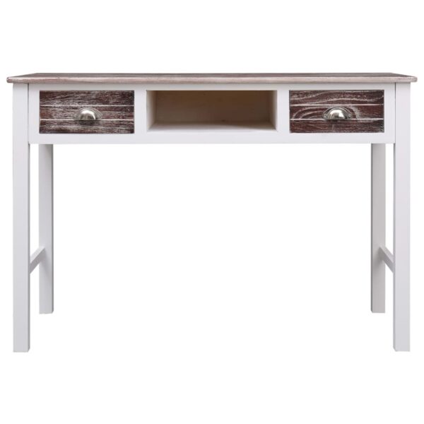Desk Brown and White Paulownia Wood and Poplar Wood - Image 3