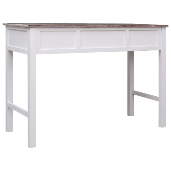 Desk Brown and White Paulownia Wood and Poplar Wood - Image 4