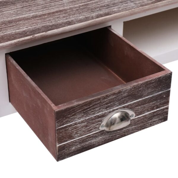 Desk Brown and White Paulownia Wood and Poplar Wood - Image 5