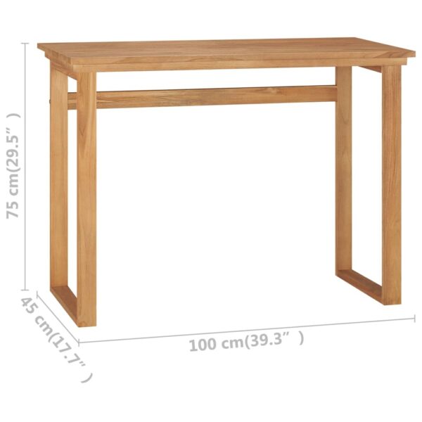 Desk Teak Brown Solid teak wood Medium Desk Rectangular - Image 7