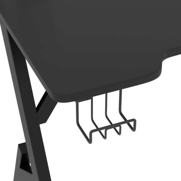Gaming Desk Black Engineered wood, iron Medium Ergonomic - Image 6