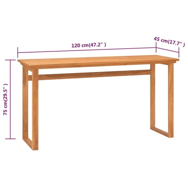 Desk Natural Teak Solid teak wood Medium Desk Rectangular - Image 7