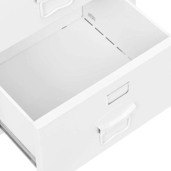 Desk White Steel Medium Desk Rectangular Industrial - Image 6