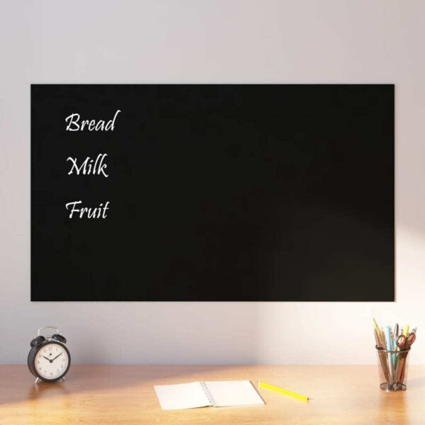 Wall-mounted Magnetic Board Black 39.4"x23.6"Tempered Glass