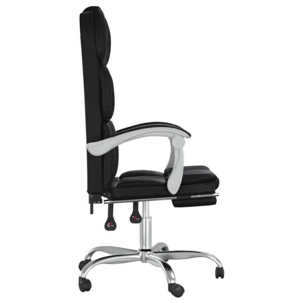 Reclining Office Chair Black Faux leather, metal, plywood, foam - Image 4